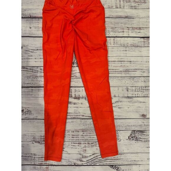 Celestial Bodiez Power 7/8th Leggings in Orange Fire Camo Tetra Print Size Small - Picture 7 of 10